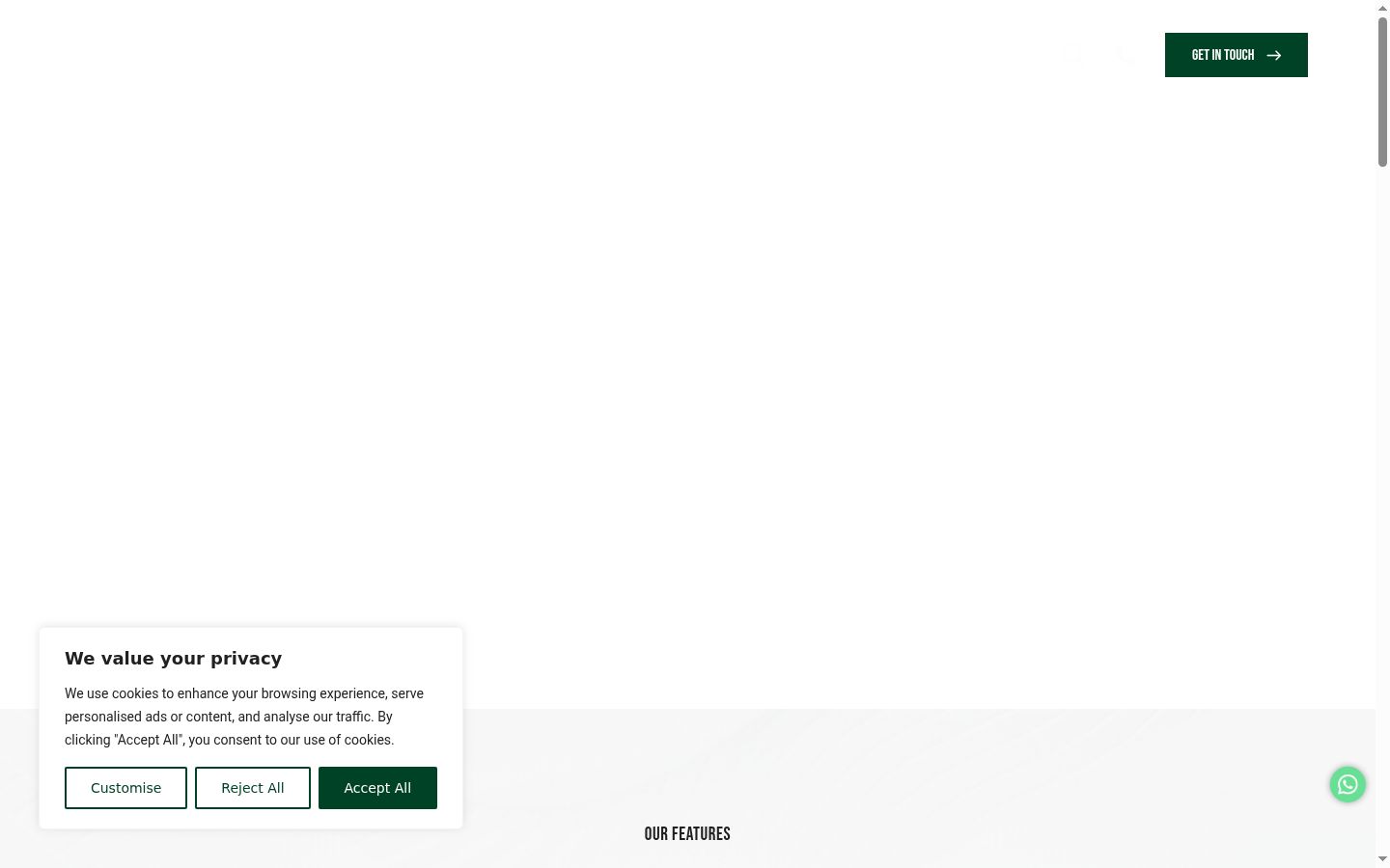 Captura de pantalla del banner de consentimiento mostrado antes de cualquier interacción