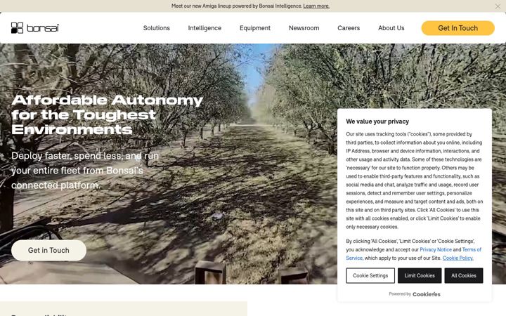 Screenshot of bonsairobotics.ai