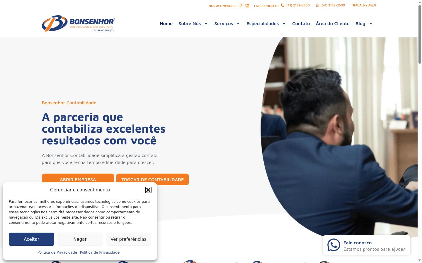 Screenshot des Einwilligungsbanners vor jeglicher Interaktion