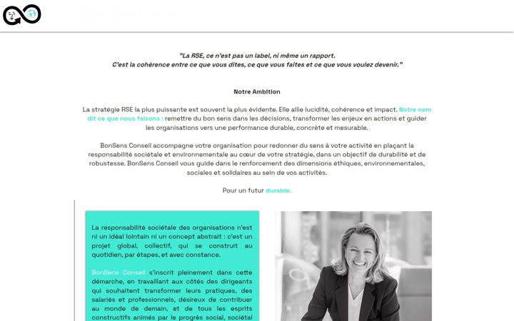 Ekrānuzņēmums no bonsensconseil.fr