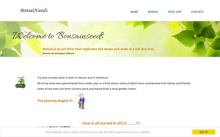 Screenshot of bonsianseeds.co.uk