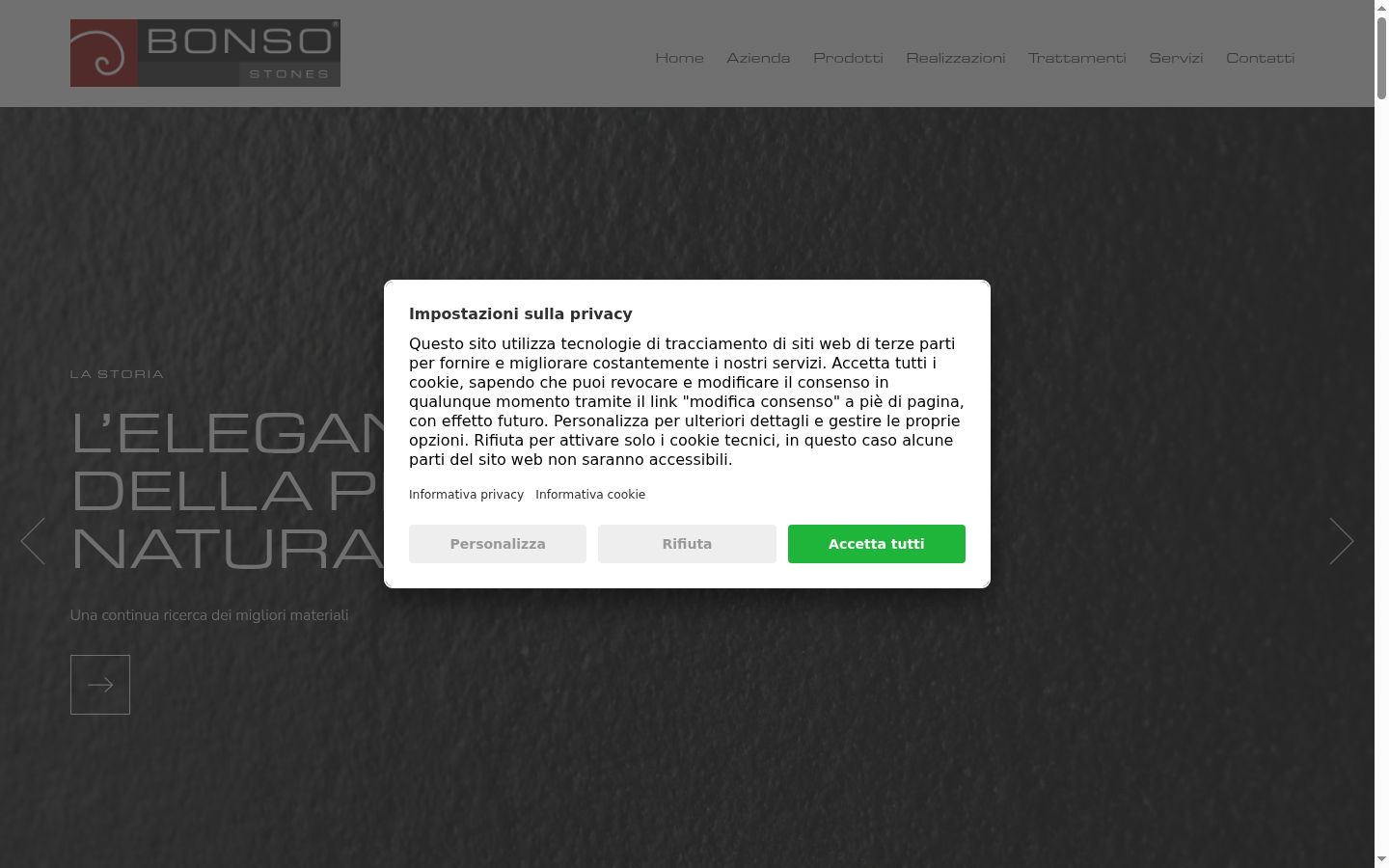 Screenshot of the consent banner shown before any interaction