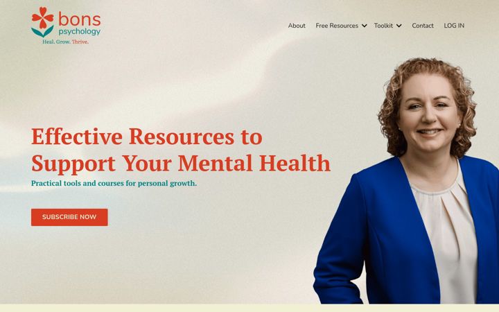 Skjermbilde av bonspsychology.com