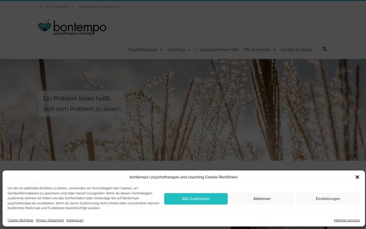 Screenshot stránky bontempo-therapie.com