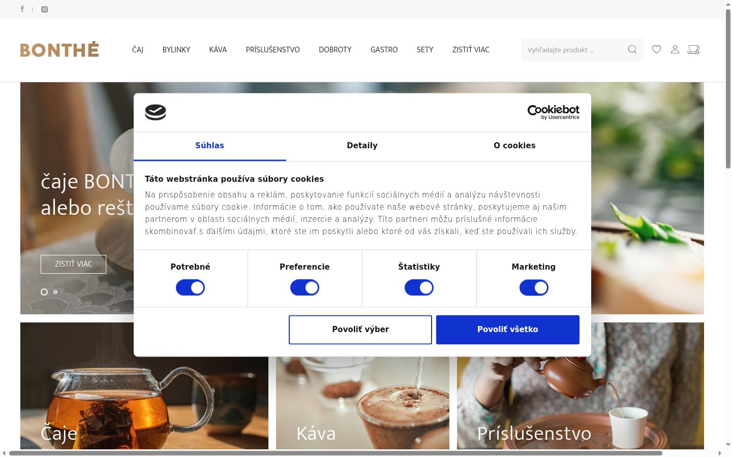 Screenshot of the consent banner shown before any interaction
