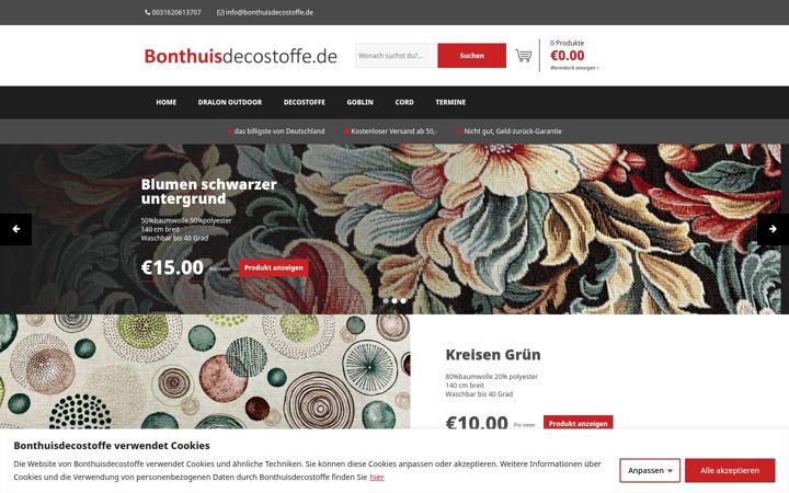 Screenshot of bonthuisdecostoffe.de