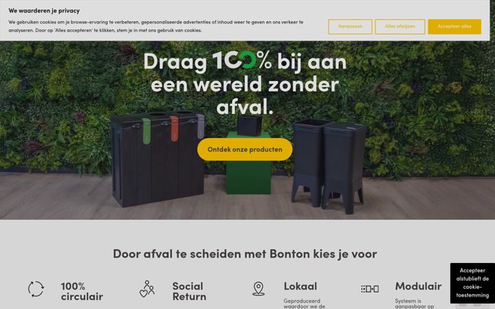 Kuvakaappaus sivustosta bonton.nl