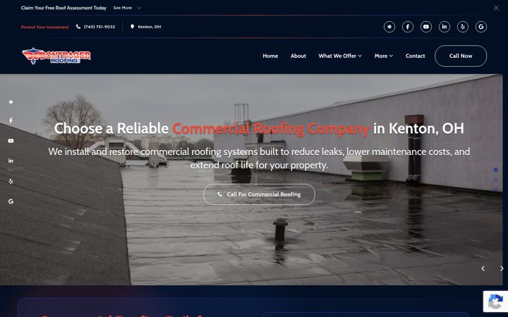 Screenshot of bontragerseamlessroofing.com