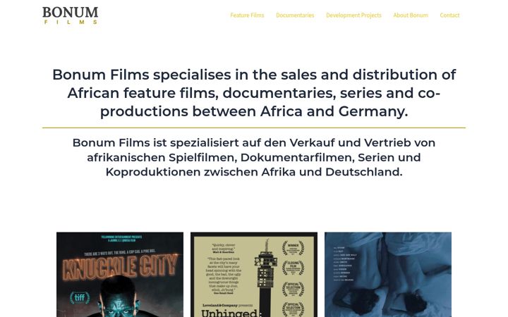 Screenshot of bonumfilms.com
