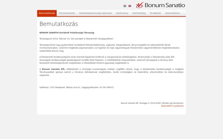 Screenshot of bonumsanatio.eu