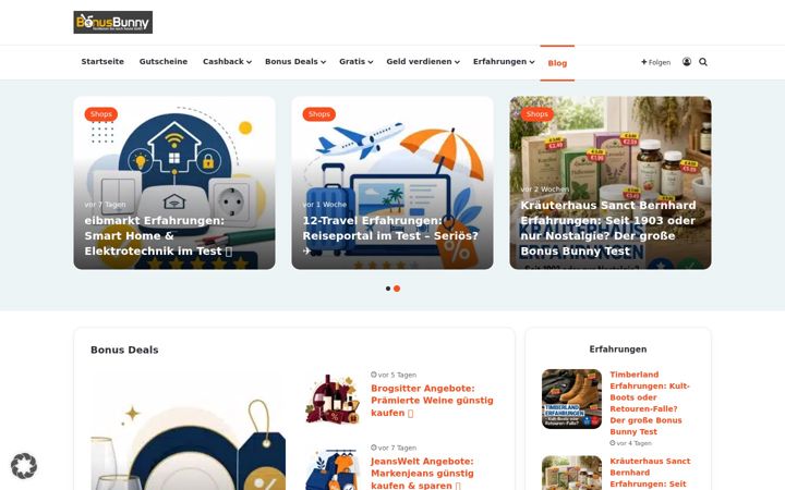 Screenshot of bonus-bunny.de