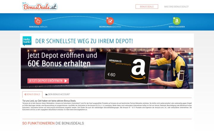 Screenshot of bonusdeals.at