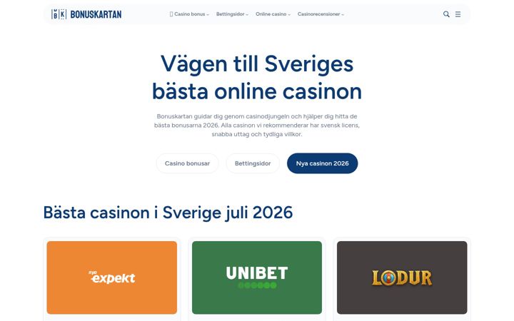 Screenshot of bonuskartan.se