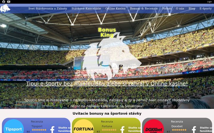 Screenshot of bonusking.sk