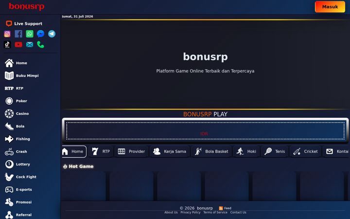 Screenshot stránky bonusrp.com