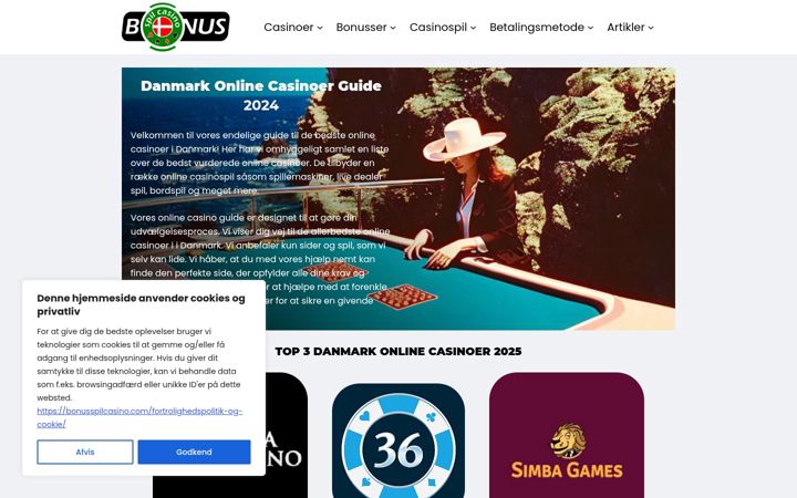 Screenshot stránky bonusspilcasino.com