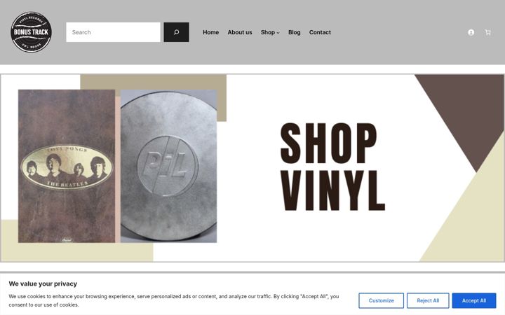 Screenshot of bonustrackvinyls.com