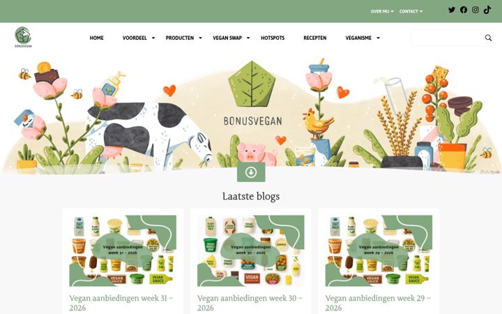 Screenshot ta' bonusvegan.nl