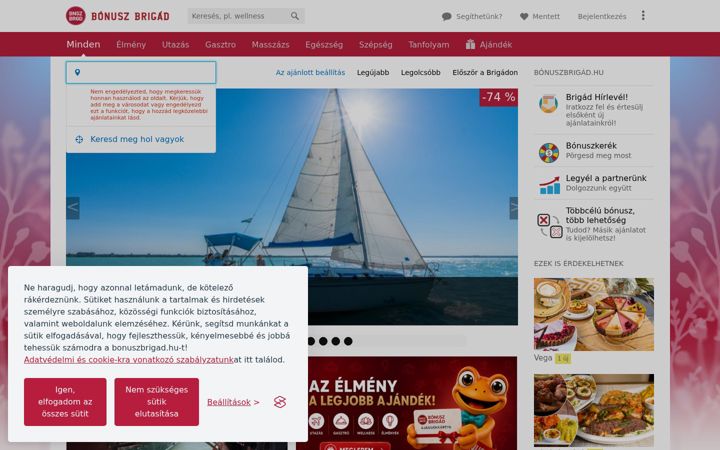 Posnetek zaslona bonuszbrigad.hu