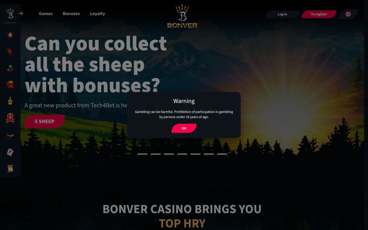 Screenshot of bonvercasino.cz