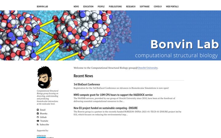 Screenshot of bonvinlab.org
