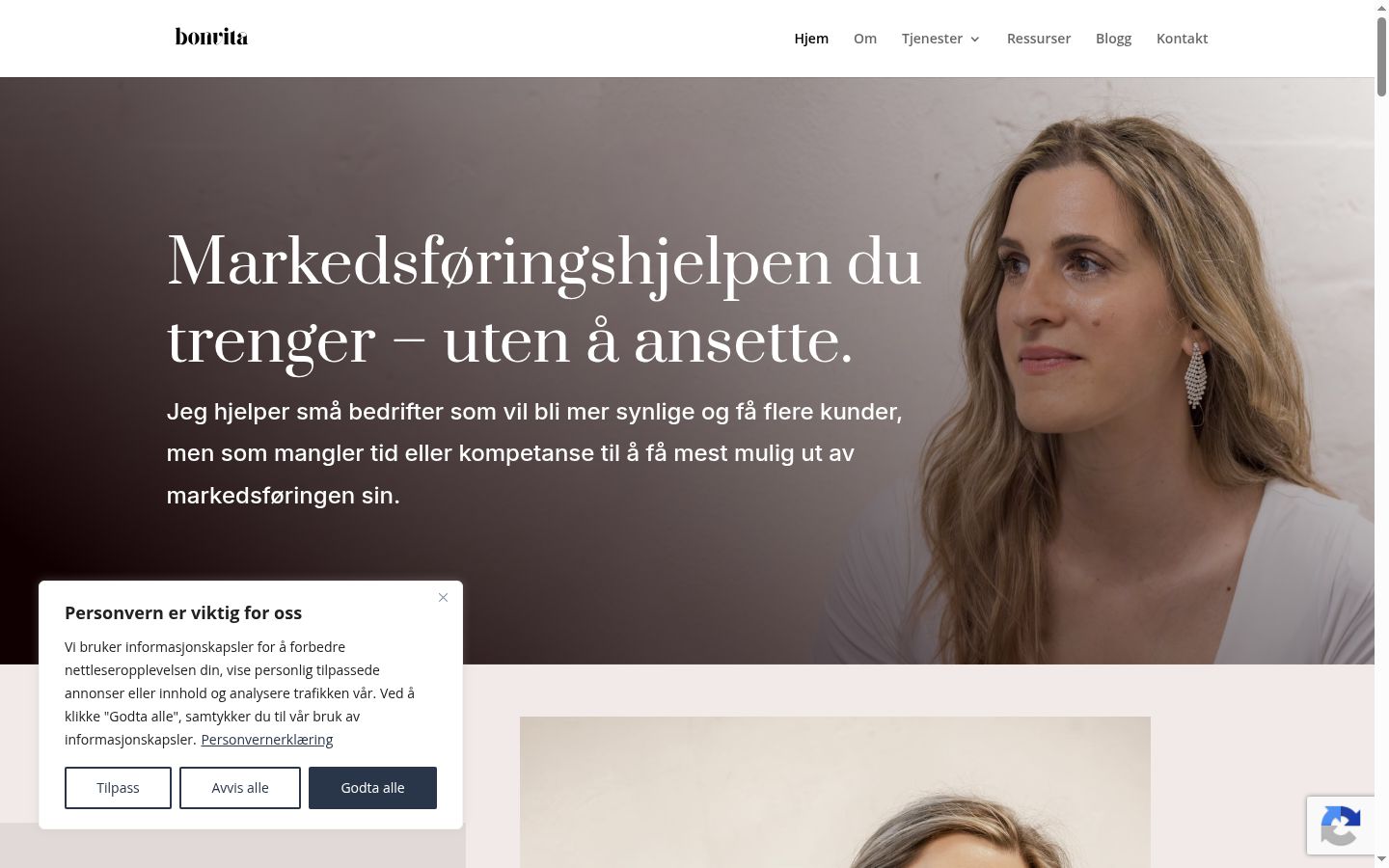 Screenshot of the consent banner shown before any interaction