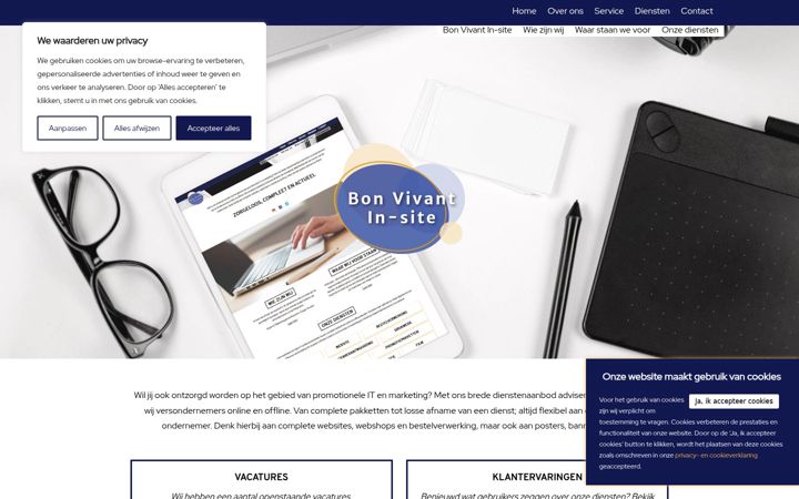 Screenshot of bonvivantinsite.nl
