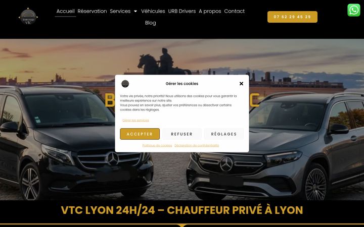 Kuvakaappaus sivustosta bonvoyage-vtc.fr