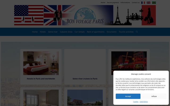 Kuvakaappaus sivustosta bonvoyageparis.com