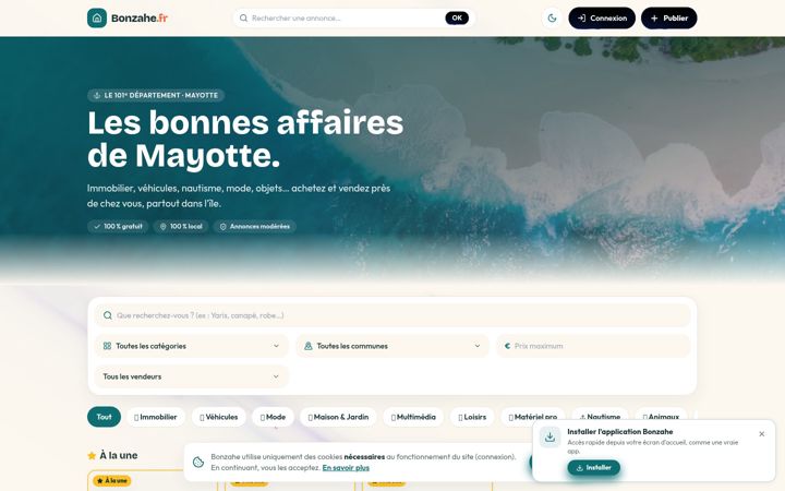 Screenshot ta' bonzahe.fr