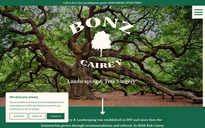 Screenshot of bonzgardenltd.co.uk