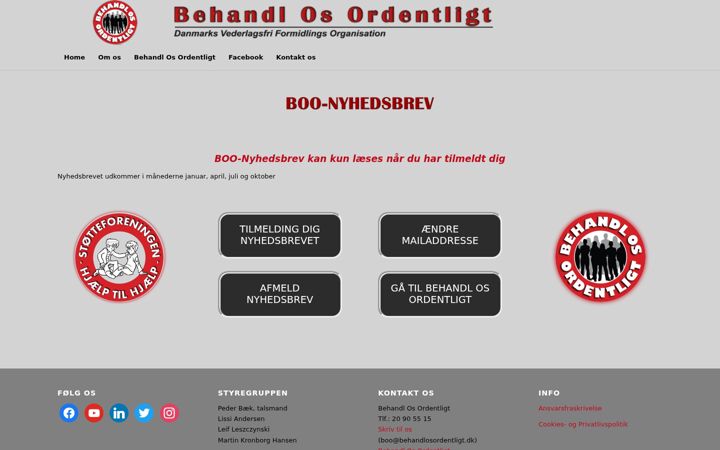 Screenshot of boo-nyhedsbrev.dk