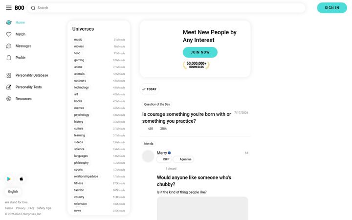 Screenshot of boo.dating