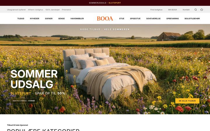 Screenshot of booaliving.dk