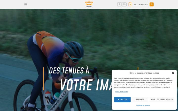 Screenshot of boodcyclingwear.fr