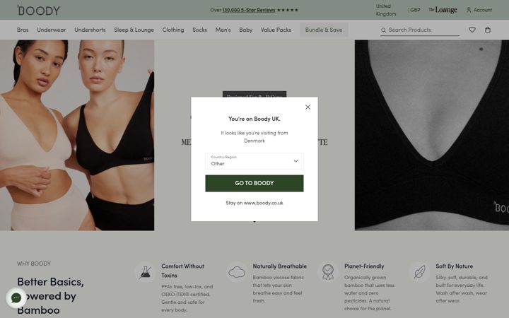 Screenshot of boody.co.uk