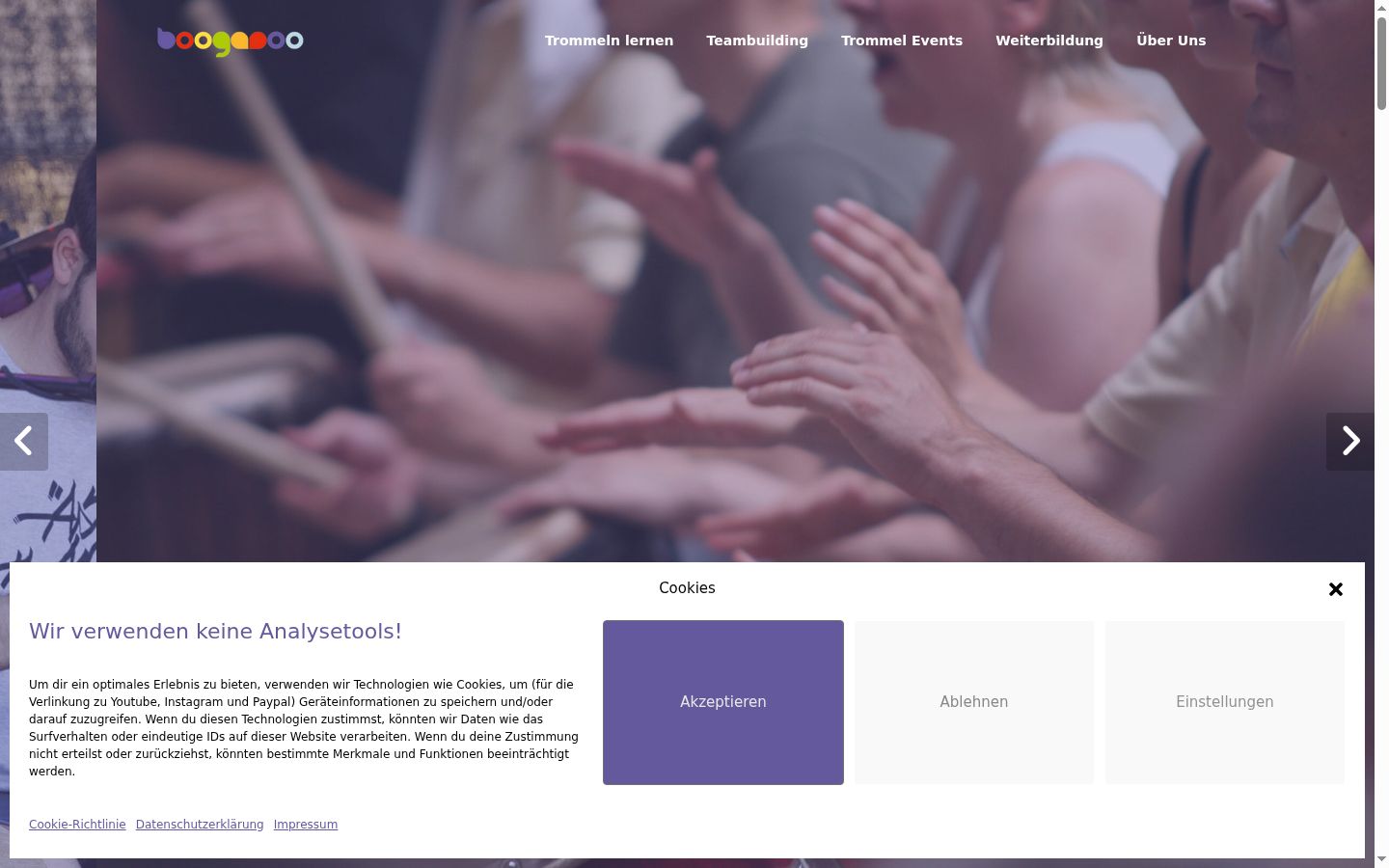 Screenshot del banner di consenso mostrato prima di qualsiasi interazione