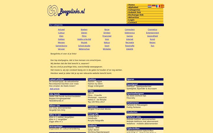 Screenshot of boogolinks.nl