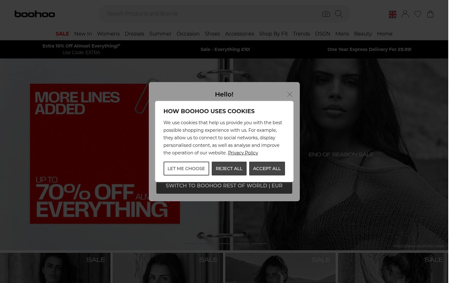 Screenshot del banner di consenso mostrato prima di qualsiasi interazione