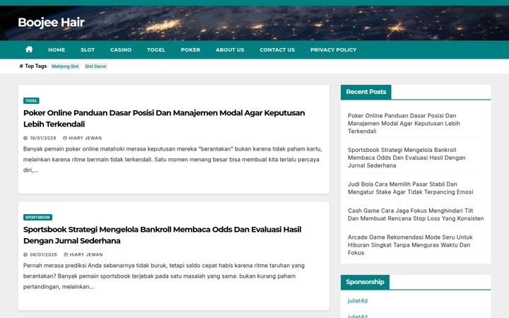 Screenshot of boojeehair.com