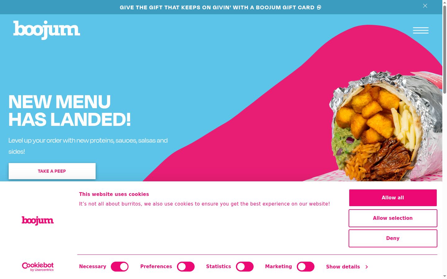 Screenshot of the consent banner shown before any interaction