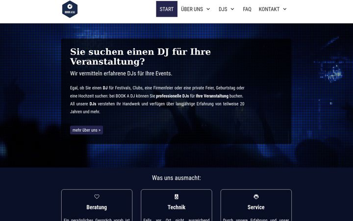 Screenshot of book-a-dj.de