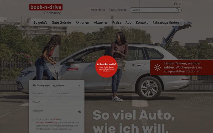 Screenshot of book-n-drive.de
