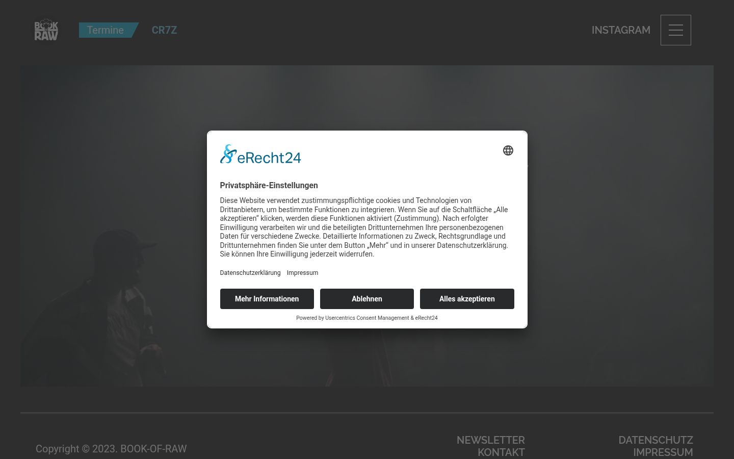 Screenshot of the consent banner shown before any interaction