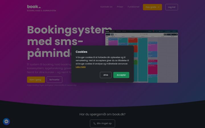 Screenshot stránky book.dk