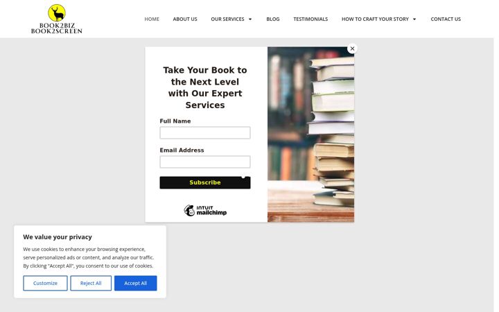Screenshot ta' book2bizpublishing.com