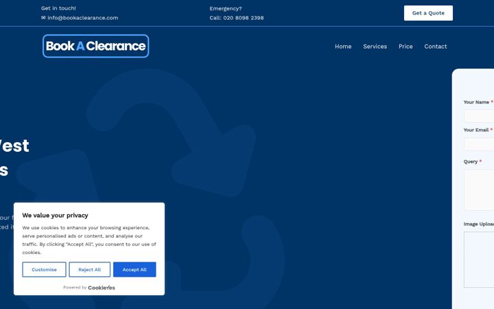 Screenshot of bookaclearance.com