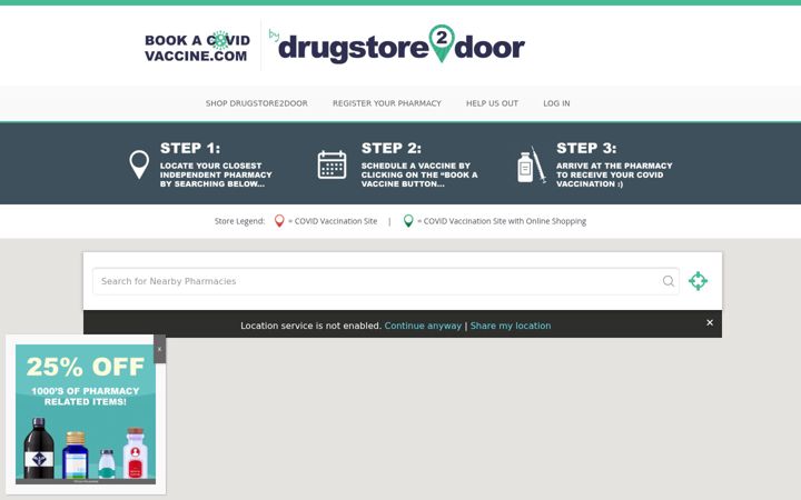 Screenshot of bookacovidvaccine.com