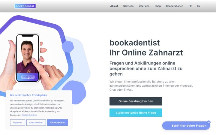 Screenshot of bookadentist.ch