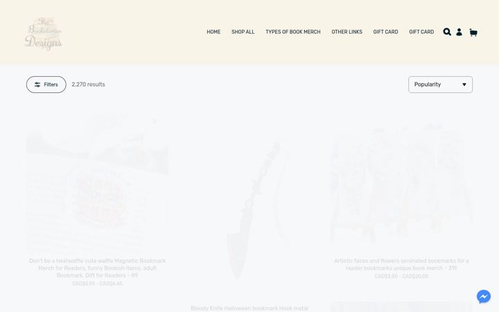 Screenshot of bookaloriandesigns.com